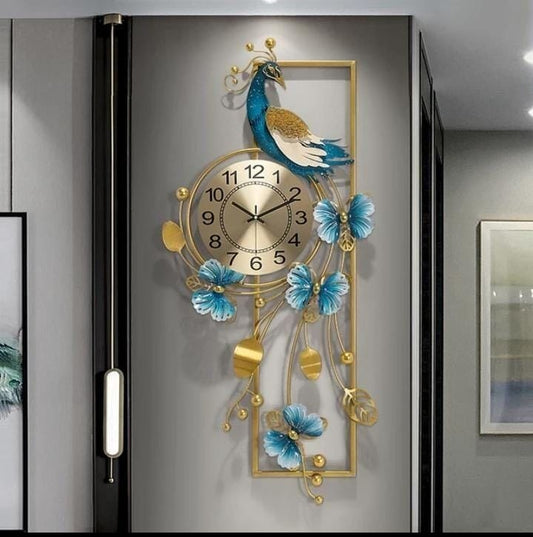 Peacock Vertical Clock 47*21