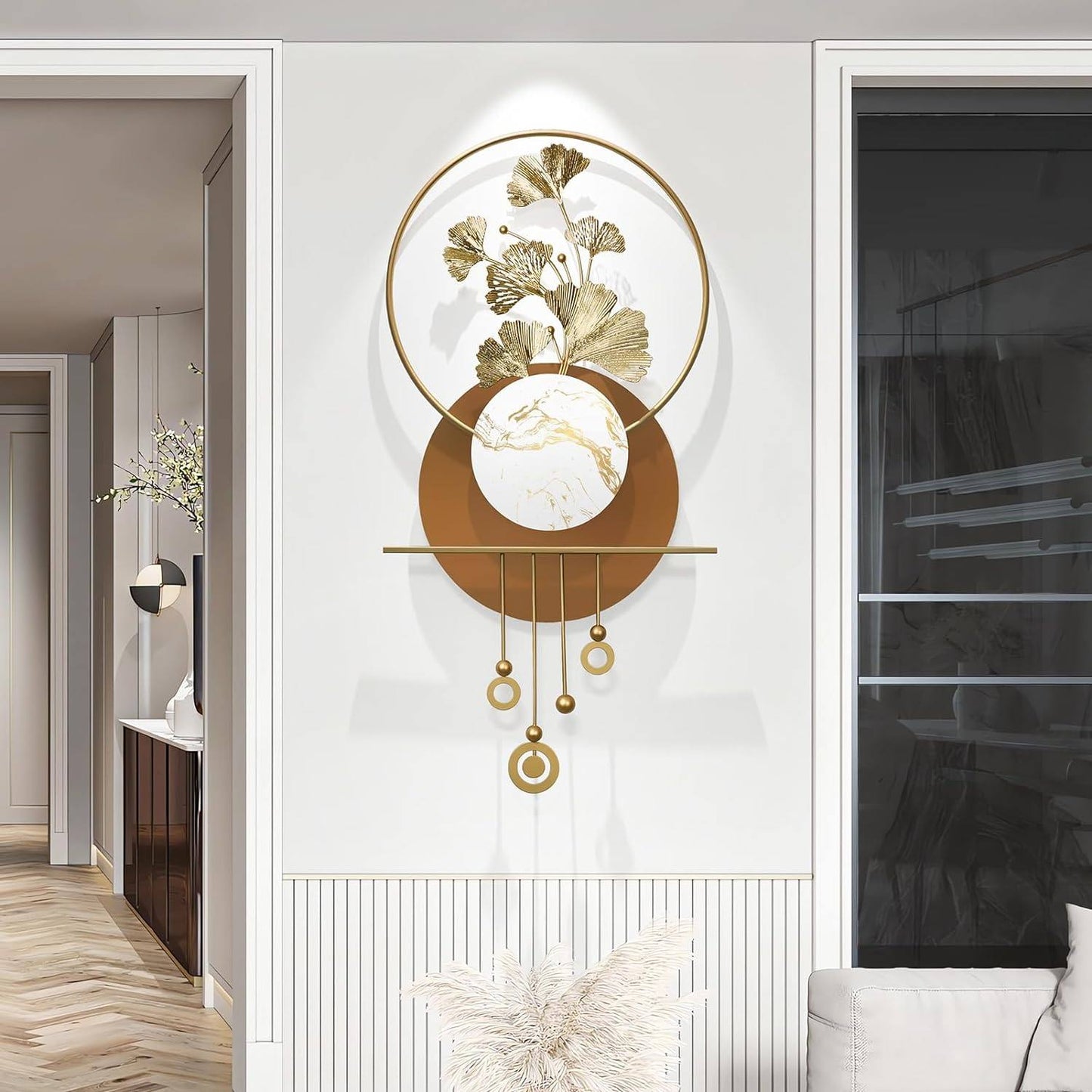 Set Of Circle With Flower Wall Decor 24*46