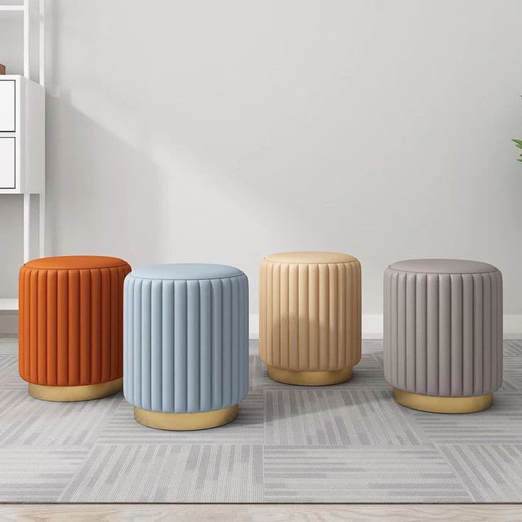 Metal Puff Stool Set 38*38*42*1