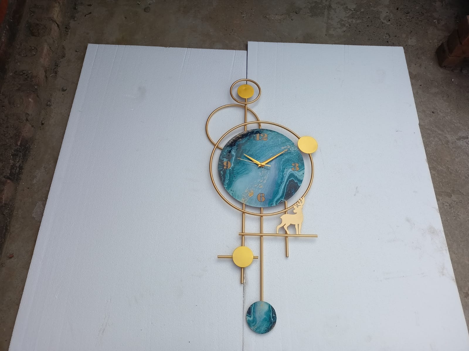 Blue Dial Wall Clock 15*36