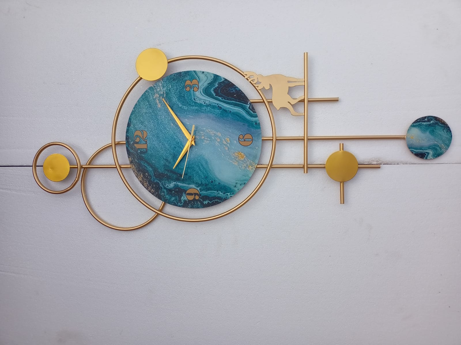 Blue Dial Wall Clock 15*36