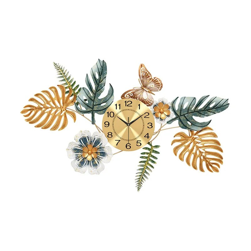 Butterfly leaf wall clock 48*24-V Home Decor