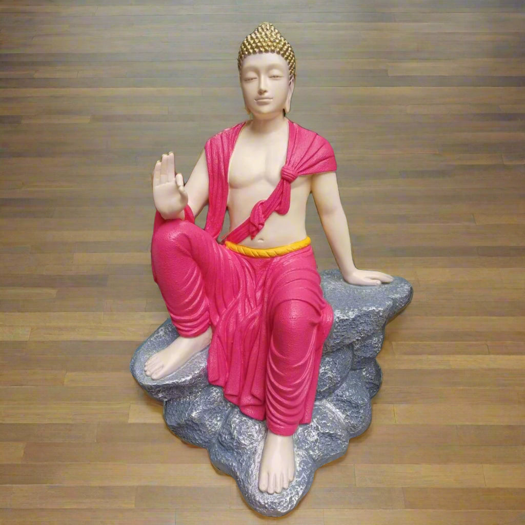 Pink Polyresin Buddha Statue 20*28