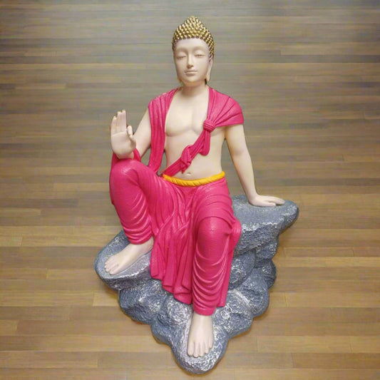 Pink Polyresin Buddha Statue 20*28
