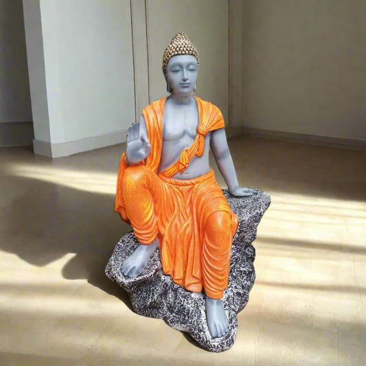 Orange Polyresin Buddha Statue 20*28