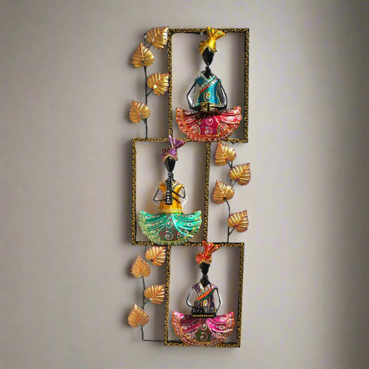 Metal Frame Dolls Wall Decor 13*1.5*36