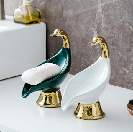 🎁 Soap Rack Creative Swan Household Non-playing Ceramic Rack (100% off)