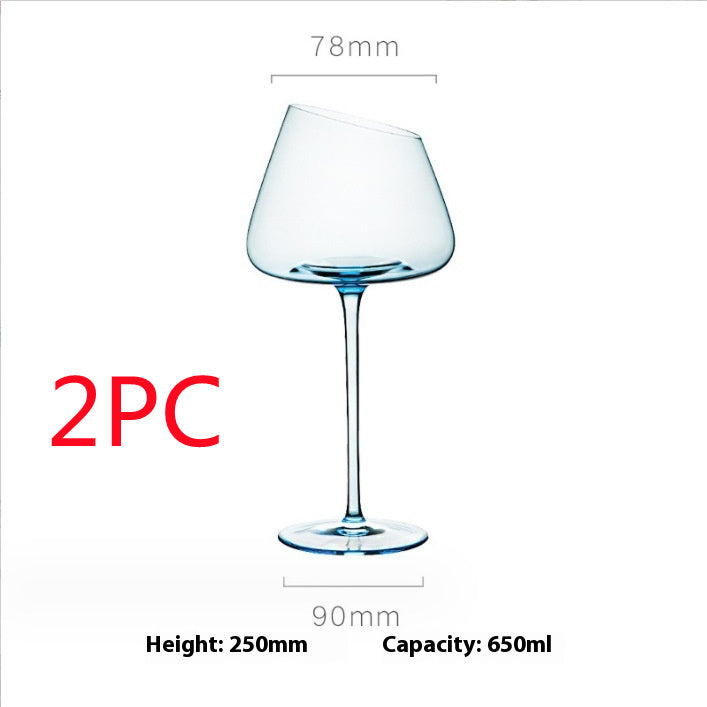 Klein Blue Crystal Glass Goblet Red Grape Wine Glass