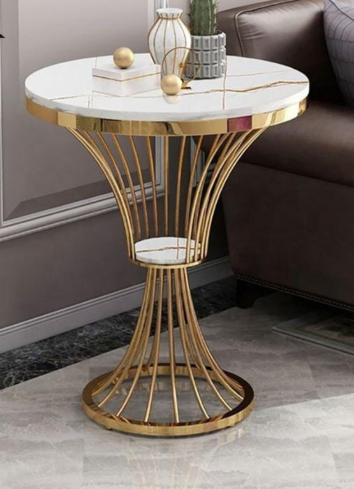 Stainless Steel Glasss Shape Side Table 16*16*24