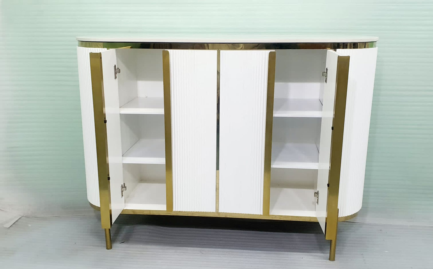 Stainless Steel White Tv Unit  60*16*36