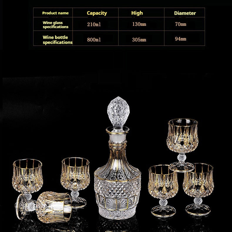 Glass Bottle Wine Glass Household Whiskey Shot Glass Shot Glass Wine Set Suit