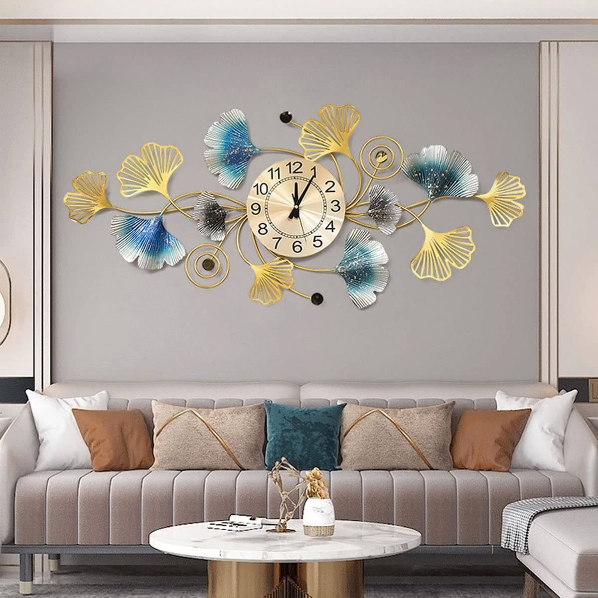 Golden Gingko Clock Wall Decor 21*47