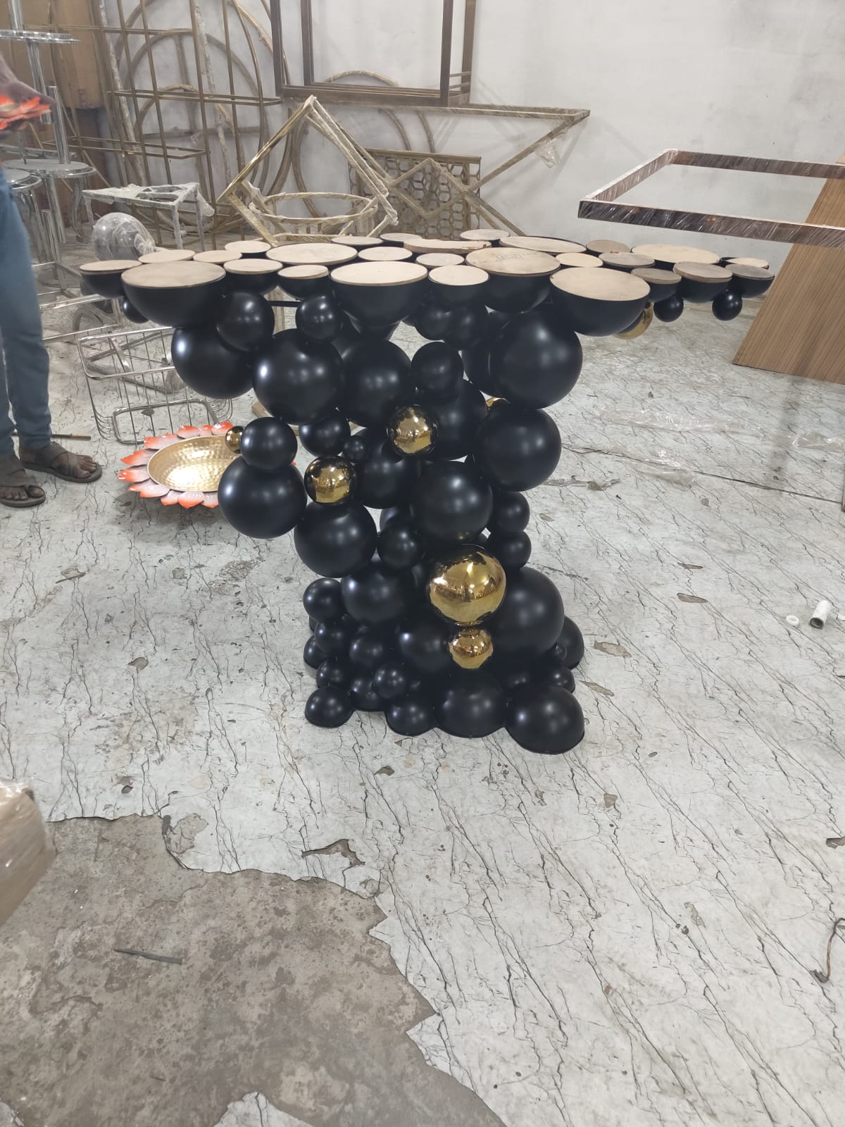 Stack Of Stainless Steel Balls Center Table 45*14*32