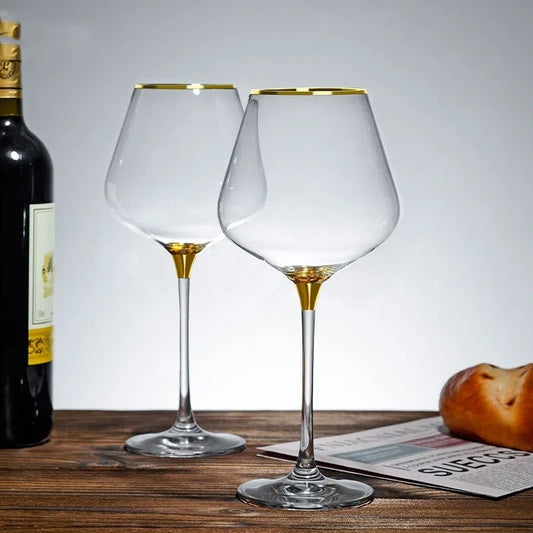 Gold Painting Large And Small Sizes Burgundy Wine Glass Goblet