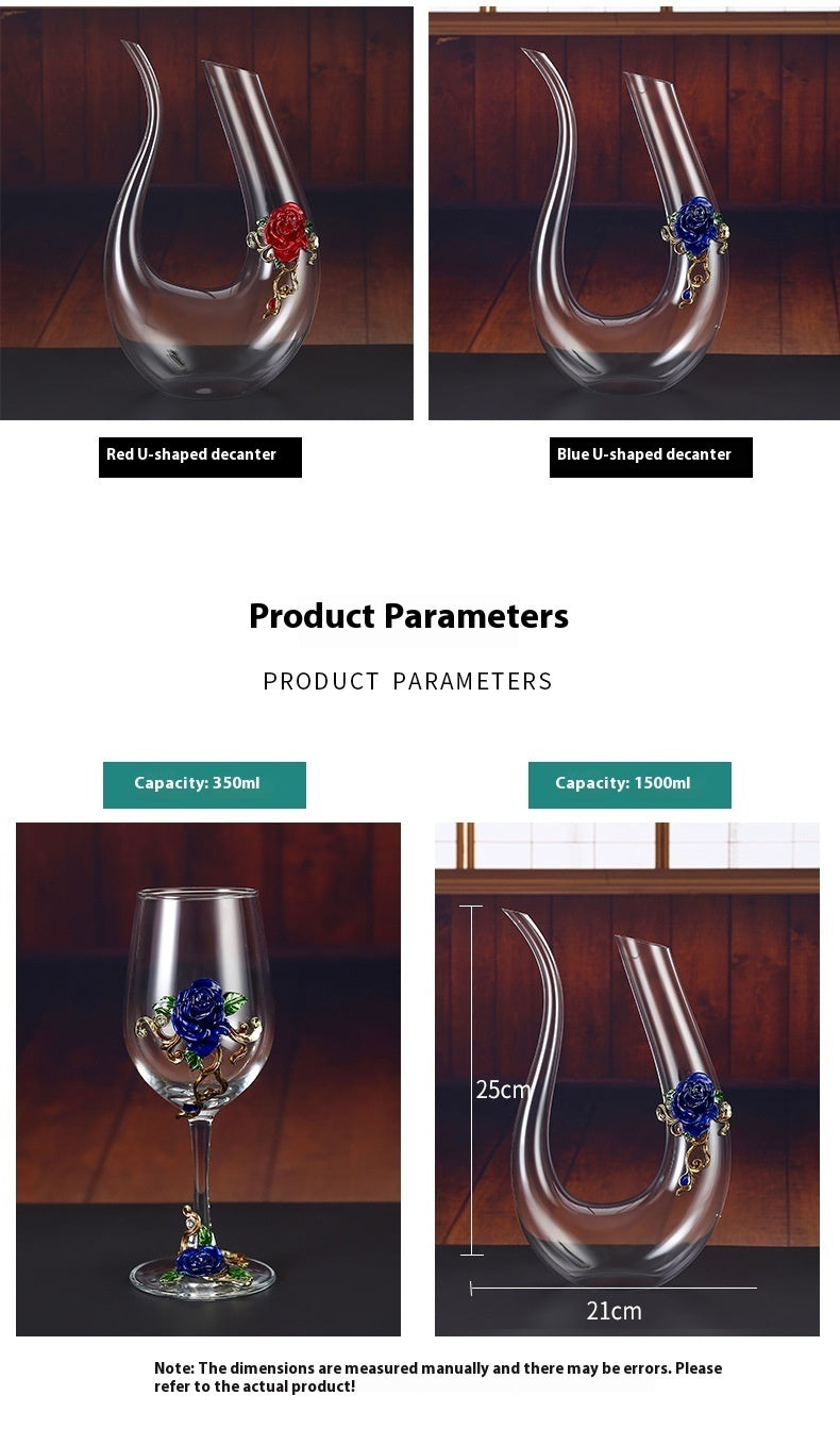 Household Enamel Colored Crystal Glass Red Wine Glass High Footed Glass