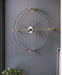 Black Double Pipe Clock With Golden Strings 24*24