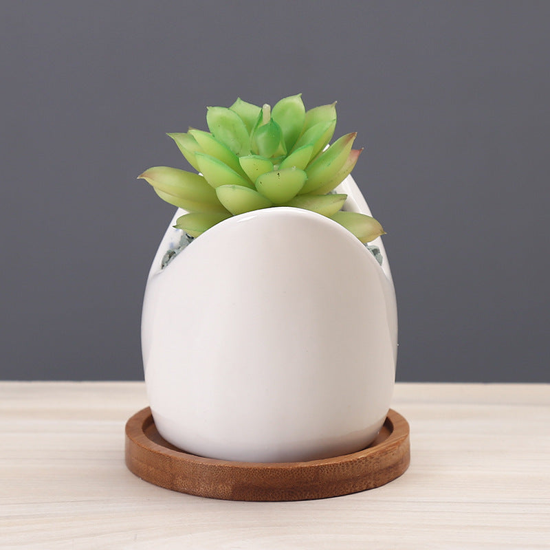 🎁 Succulent Pot Creative Cartoon Ceramic Flower Pots European-style Simple Indoor Desktop Pots For Plants Office Decor Planters (100% off)