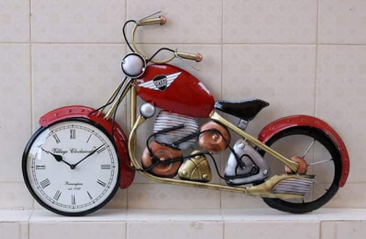 Red Bike Clock 28*18 - V Home Decor