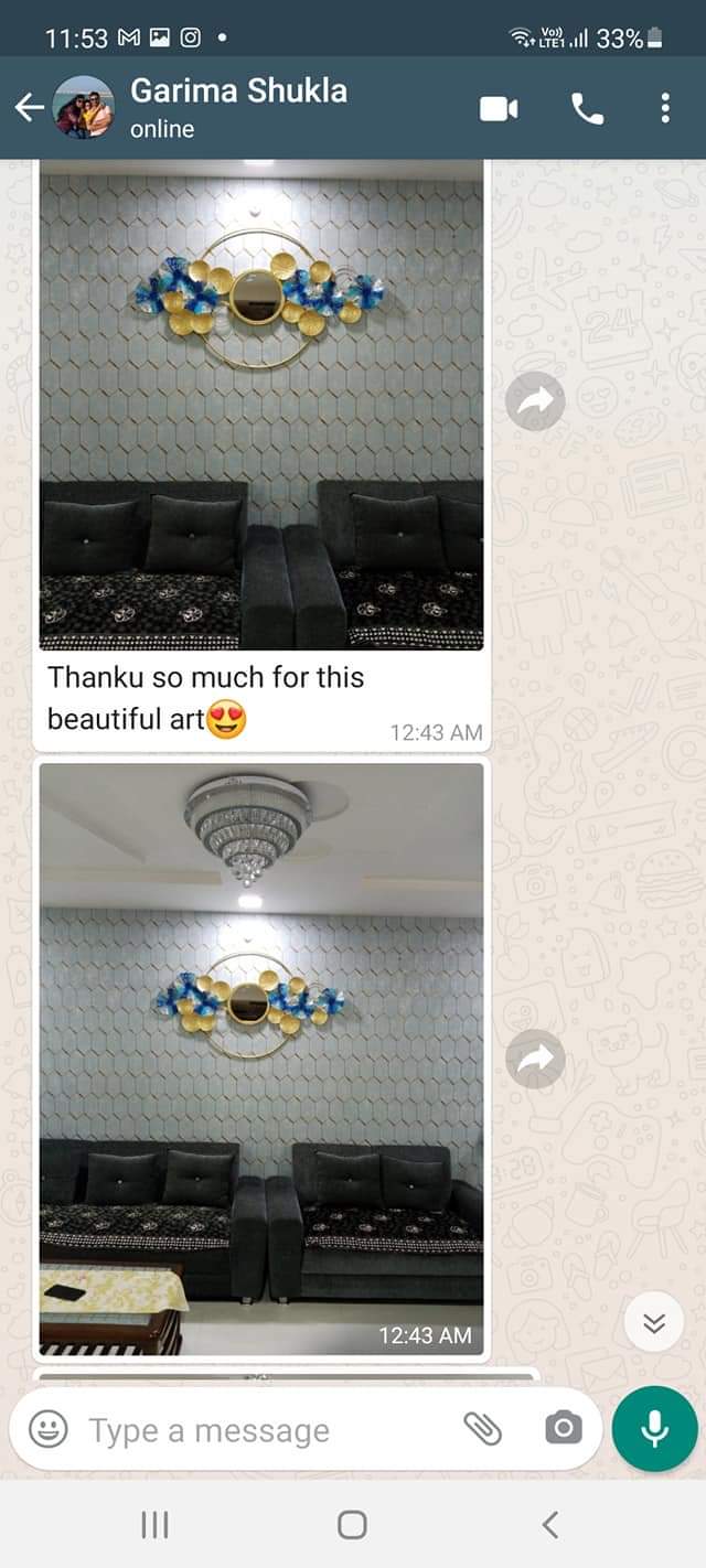 Double Ring Mirror blue 55*30
