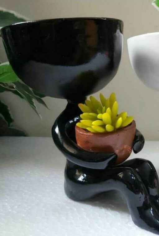 Black Yoga Pot 8 - V Home Decor