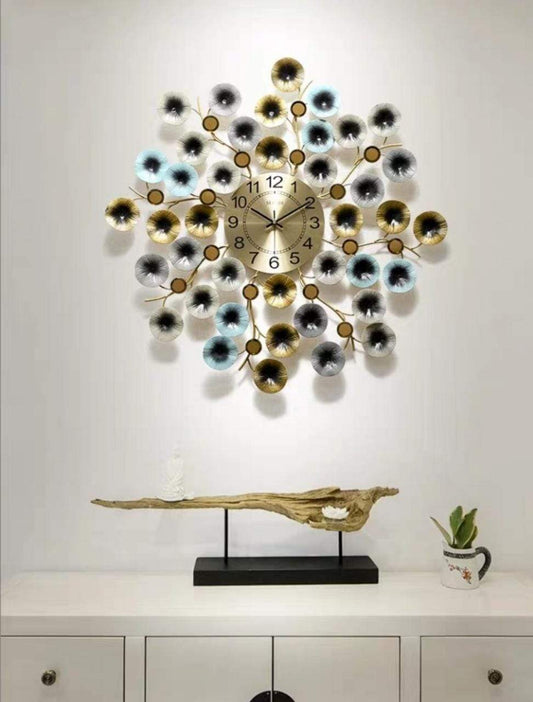 Golden Dial Round Flower Clock 30*30