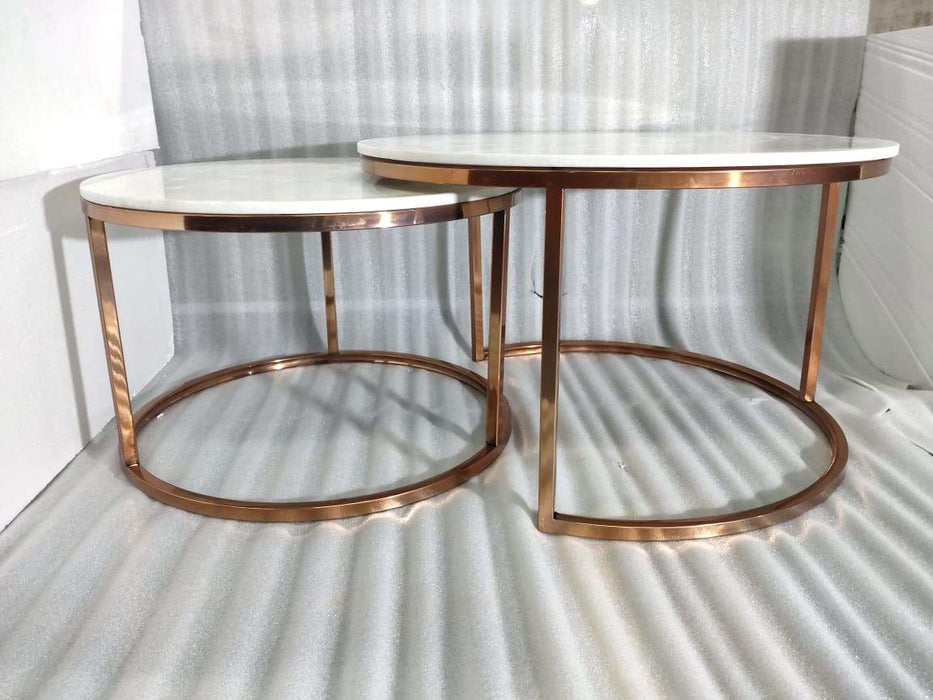 Stainless steel marble center table
