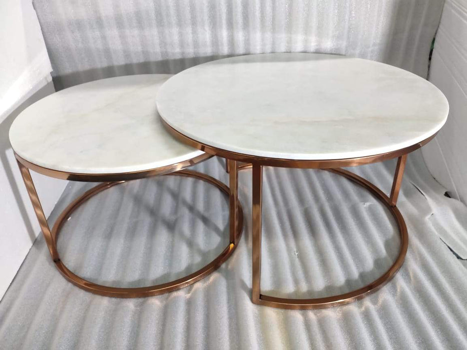 Stainless steel marble center table