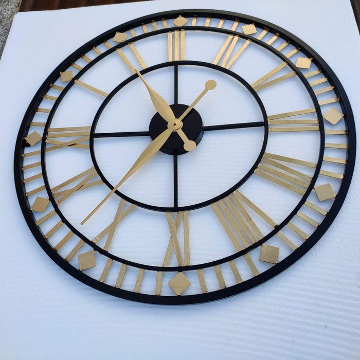 Golden Black Roman Clock 24*24