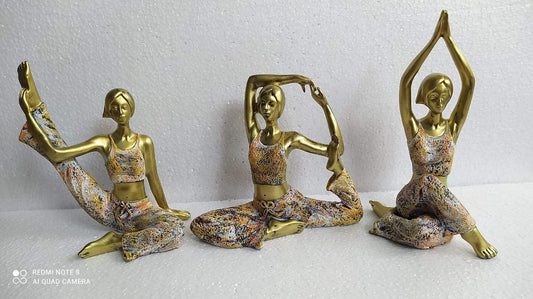 Polyresin Yoga Lady Set 8