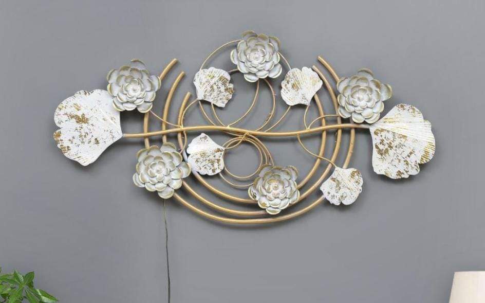 Flower Ginkgo White Ring Wall Decor 44*23