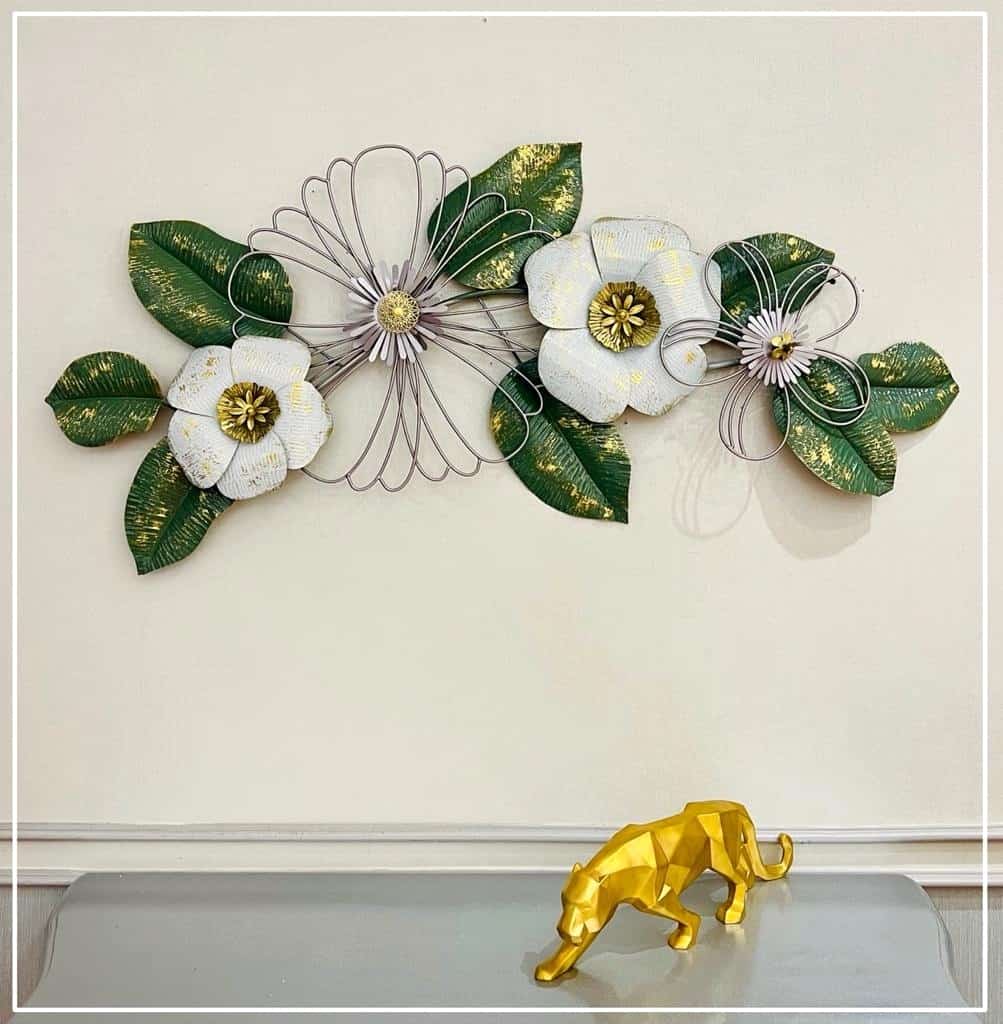 White Hibicus Flowers Wall Decor 22*48