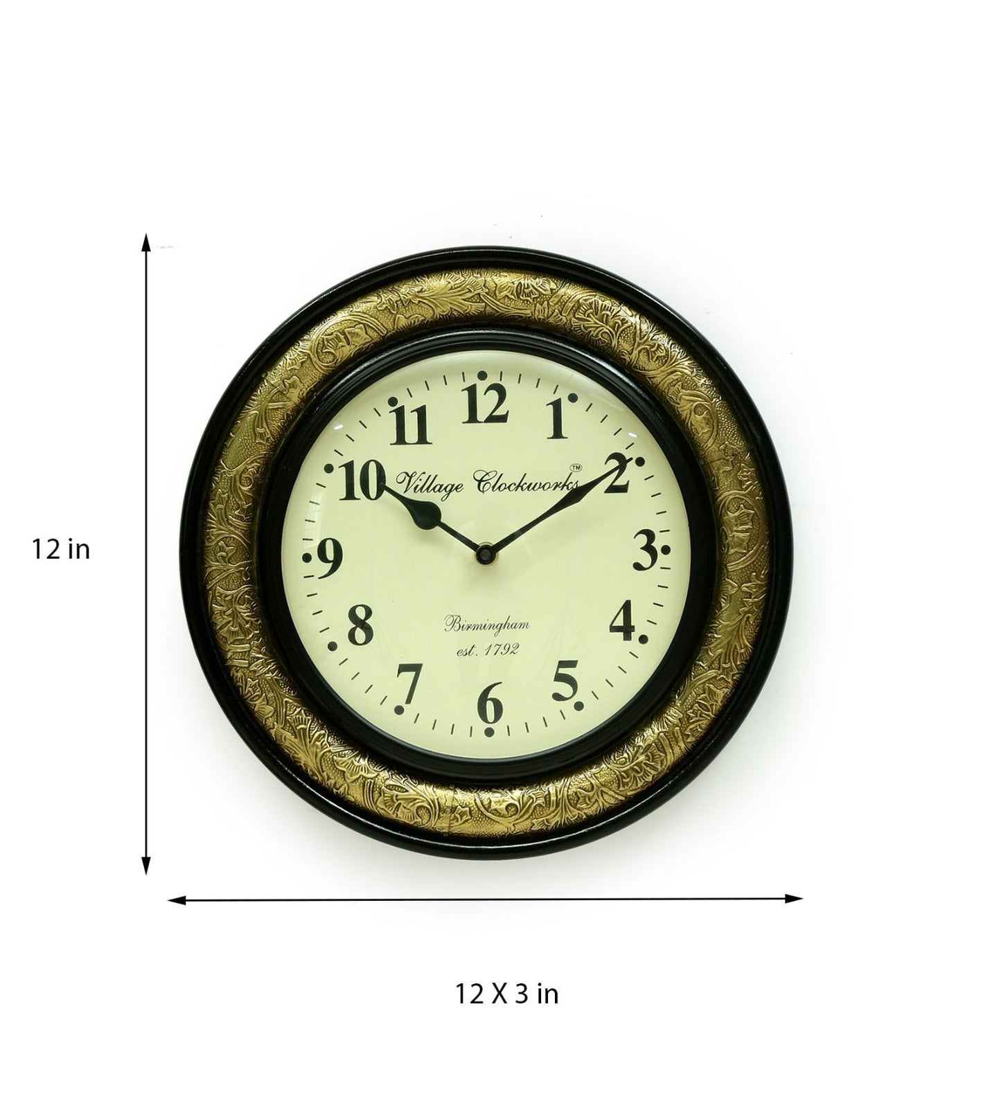 Golden Roman Clock 12