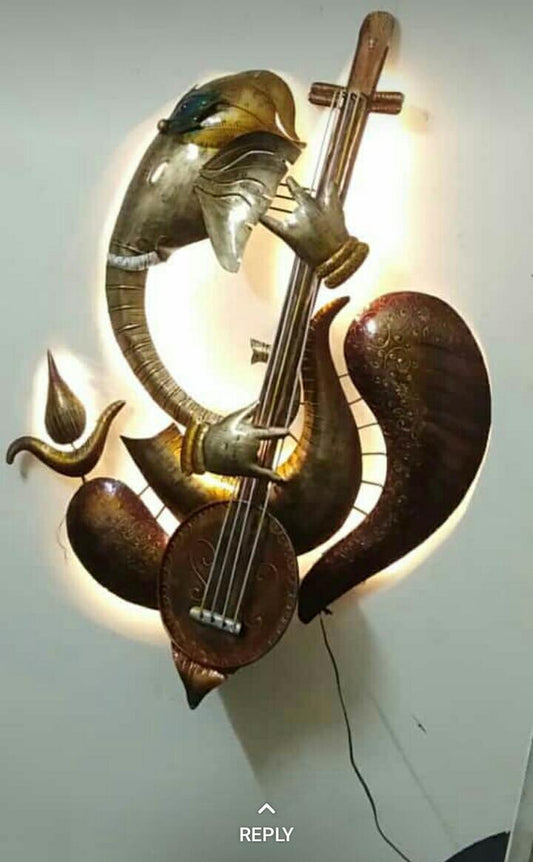 Ganesh with Veena 30*50 - V Home Decor