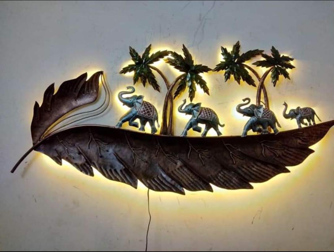 Elephants on Leaf - V Home Decor