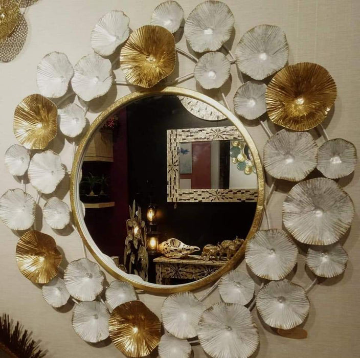 White Leaf Mirror 36*36 - V Home Decor