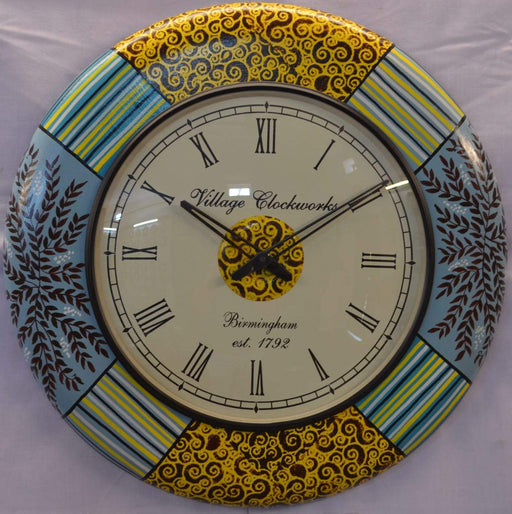 Wooden hand painted wall clock 18*18-4 - V Home Decor