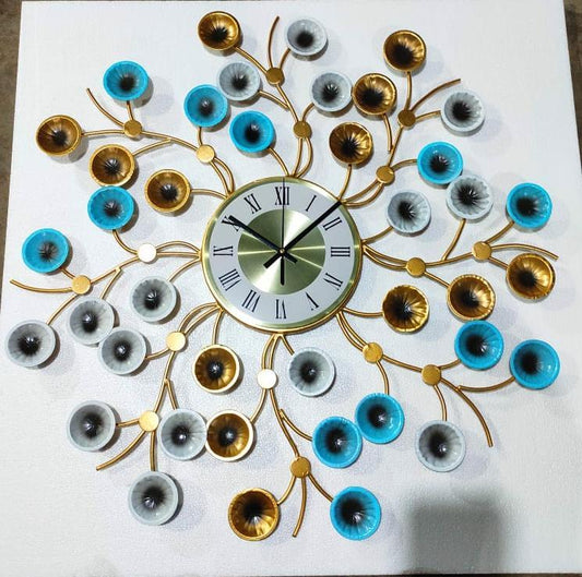 White Dial Round Flower Clock 26*26