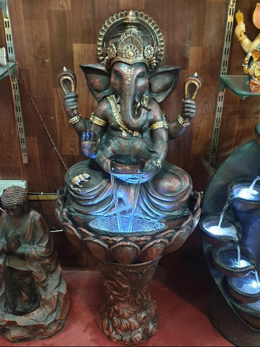 Fibre Ganesh Fountain with Pillar 48*24