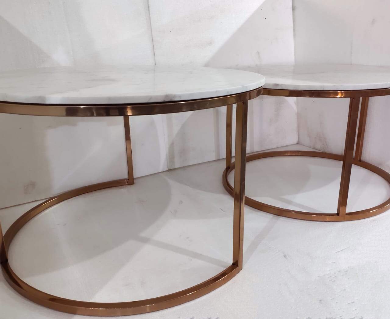 Stainless steel marble center table