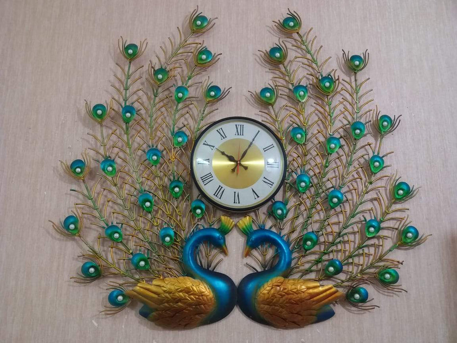 Peacock Pair Clock 44*41