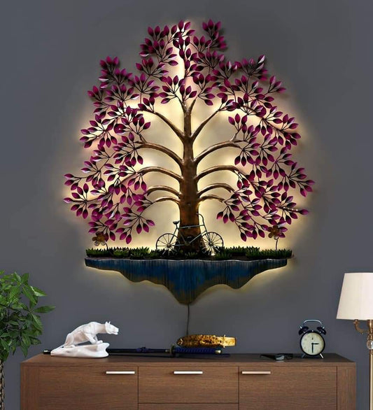 Pink Cycle Tree Wall Decor 32*2*50