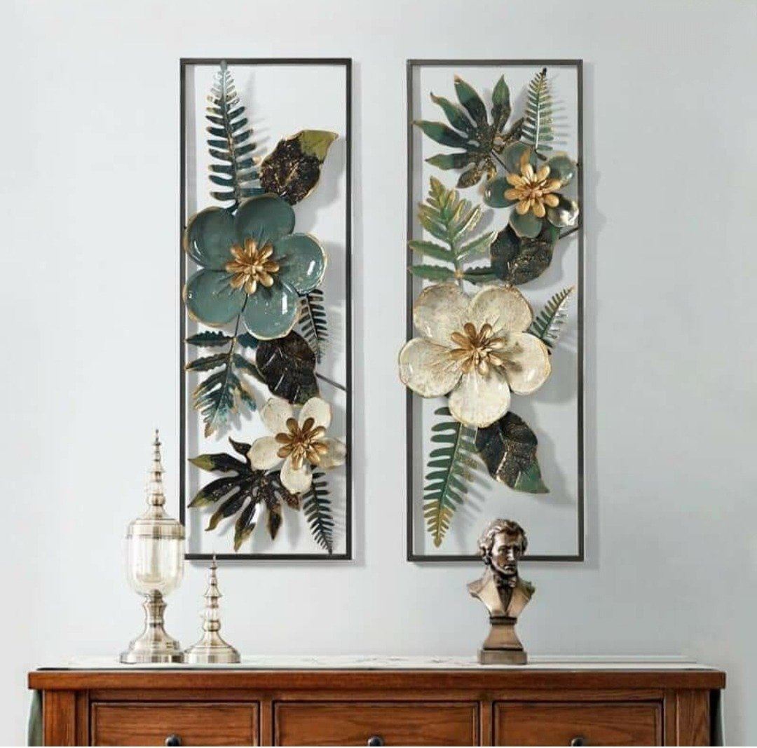 Flowers Leaf Frame Set Wall Decor 12*37