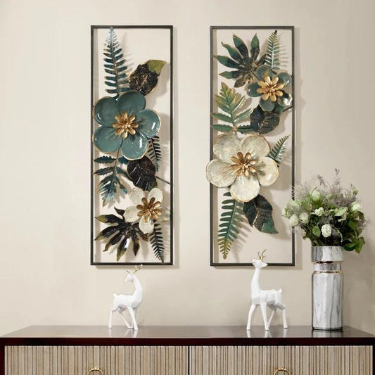 Flowers Leaf Frame Set Wall Decor 12*37