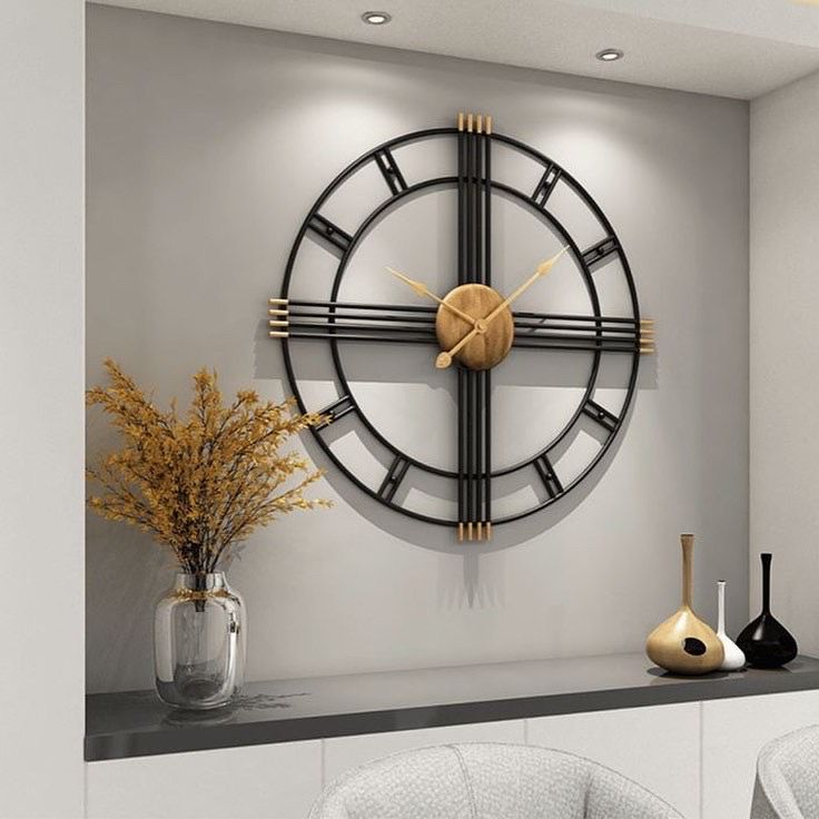 Golden Black Clock 24*24