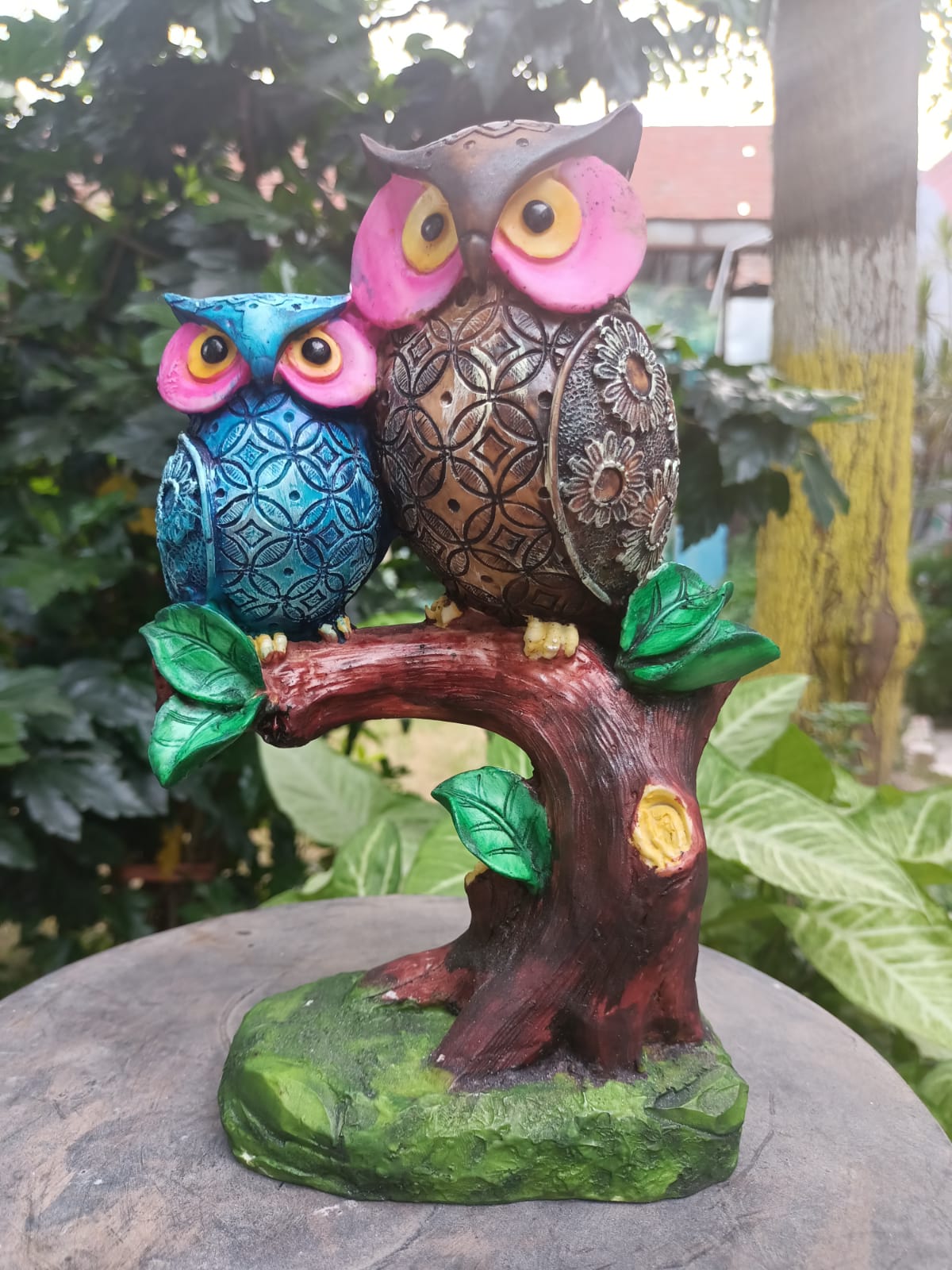 Polyresin 2 Owl Tree Garden 5*10