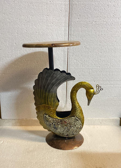 Peacock  Wooden Top Stool 16*12*23