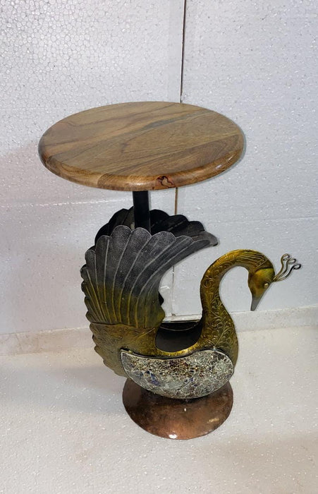 Peacock  Wooden Top Stool 16*12*23