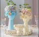 Polyresin Cream And Blue Dolls Planters 7*12