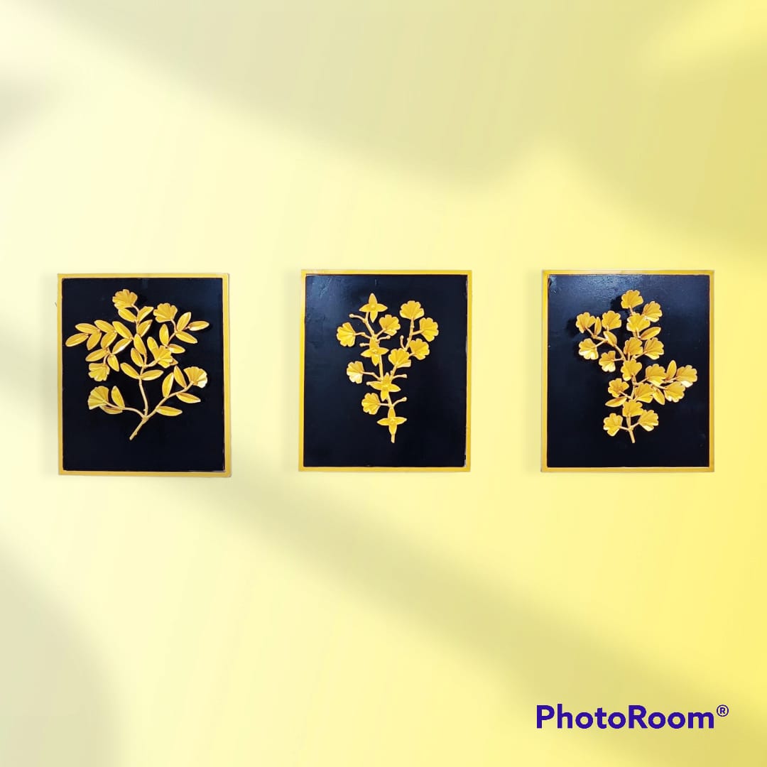 Golden Flowers Frame 18*15