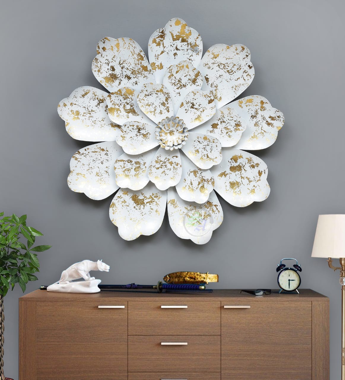 White Flower Wall Decor 25*3*25